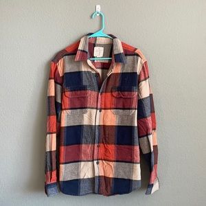 Heritage Flannel, Size Large, Orange and Blue